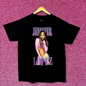 Jennifer Lopez JLO Signature Neon Poster Dance Pop Tee L